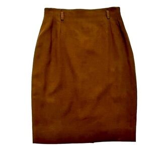 AKRIS Wool Brown Pencil Skirt
